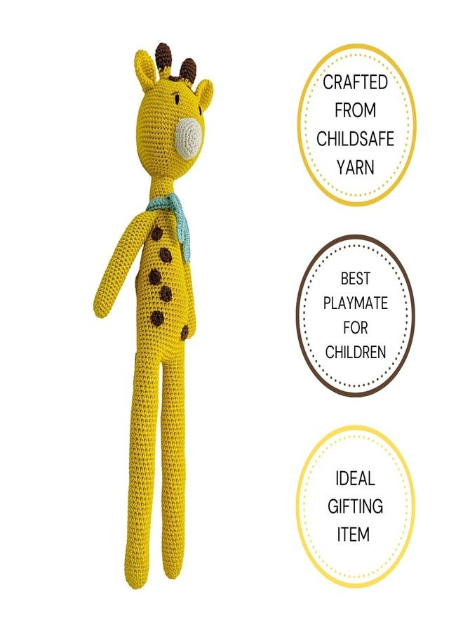 Happy Threads | Handmade Crochet Slim Giraffe,Harry, Perfect size to cuddle, stuffed cotton animals,Best soft toys for Boys & Girls, Eco-friendly and sustainable decor and gifting items(BIS certified) - Image 4
